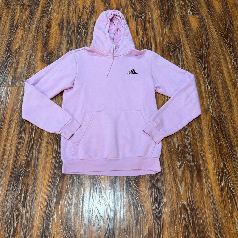 Adidas S Hoodie Womens Pink Pullover Logo Sweatshirt Top Small Sweater